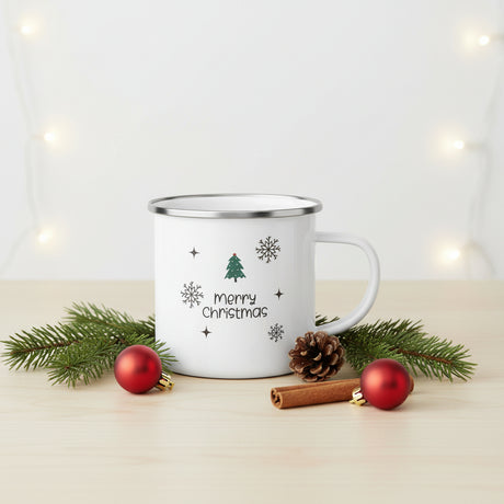 Personalized Reindeer Enamel Mug | Custom Christmas Gifts for Kids & Family