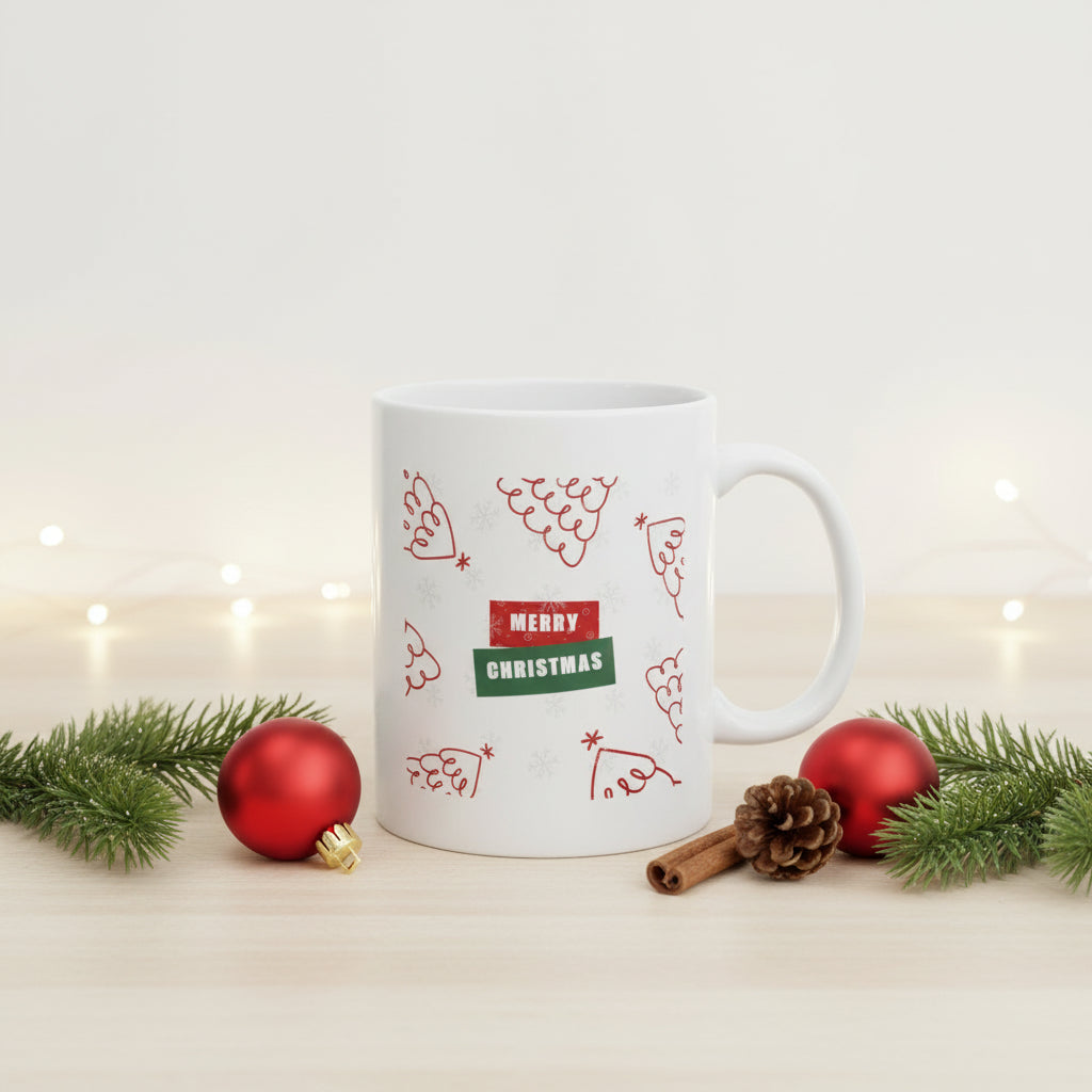Let It Snow Snowman Christmas Mug — Festive Holiday Ceramic Coffee Cup (11oz/15oz)