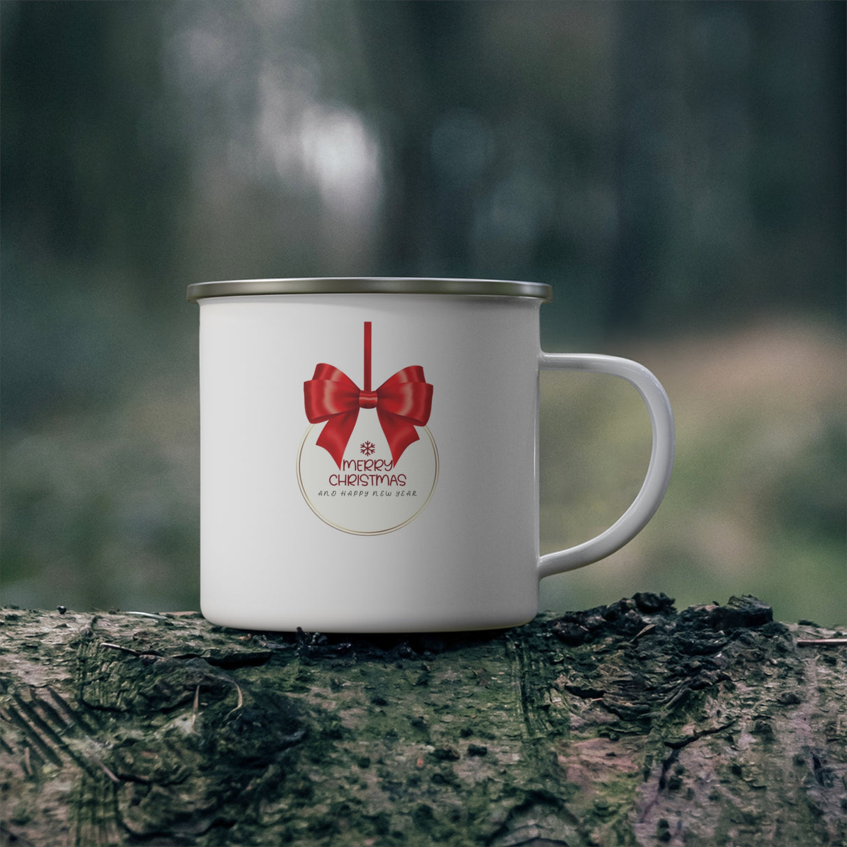 Personalized Reindeer Enamel Camping Mug