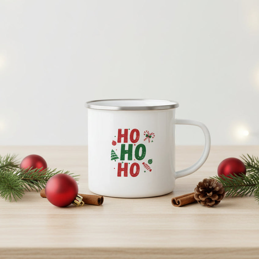 Personalized Santa's Favorite Enamel Camping Mug | Custom Christmas Gifts for Kids & Family