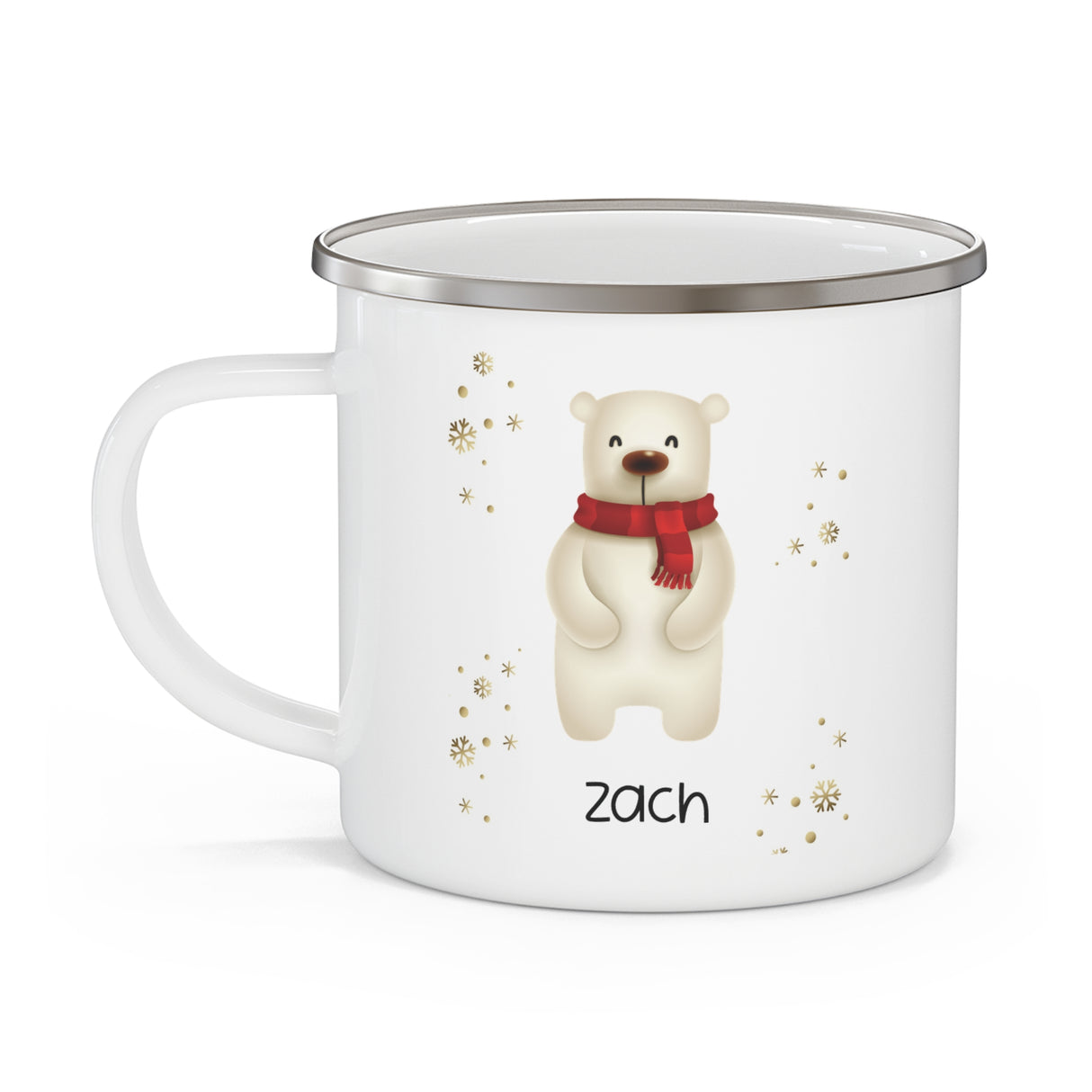 Personalized Bear Enamel Camping Mug