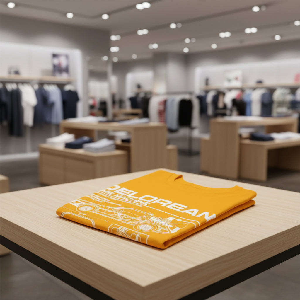 Personalized DeLorean Time Machine T-Shirt | Blueprint with Name and Year | Back to the Future Gift