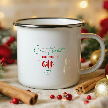 Unique Christmas Gift: Personalized Initial & Name Enamel Camping Mug – Cutest Alphabet Letter Design