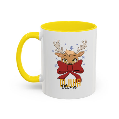 Personalized Reindeer Coffee Mug for Women – Cute Christmas Gift & Holiday Decor
