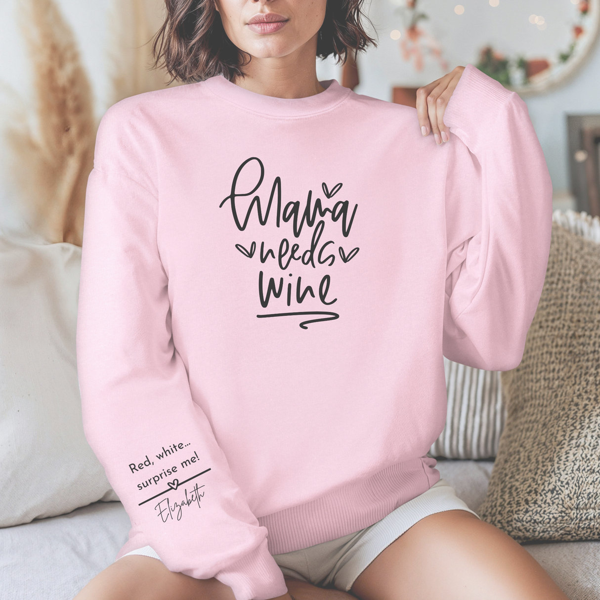 Personalized Sarcastic Mom Life Sweatshirt - Funny Wine Lover Gift for Any Occasion