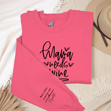 Personalized Sarcastic Mom Life Sweatshirt - Funny Wine Lover Gift for Any Occasion