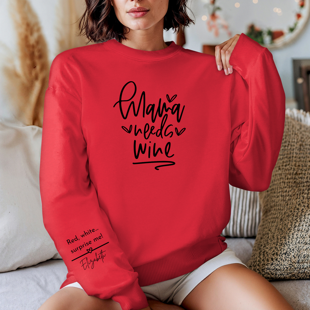 Personalized Sarcastic Mom Life Sweatshirt - Funny Wine Lover Gift for Any Occasion