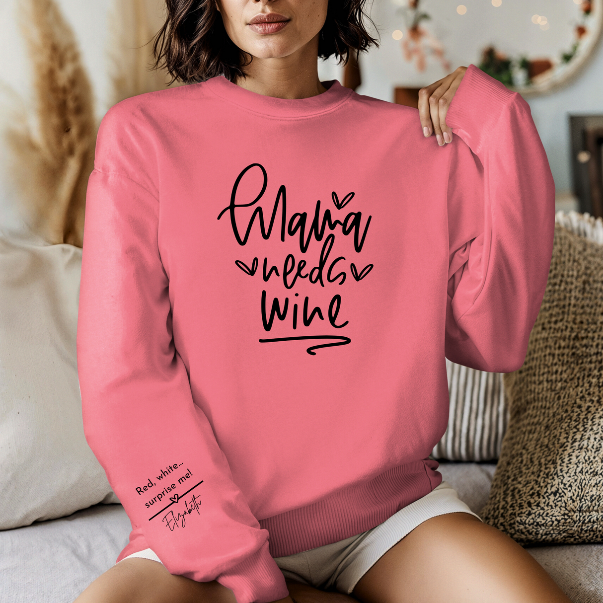 Personalized Sarcastic Mom Life Sweatshirt - Funny Wine Lover Gift for Any Occasion