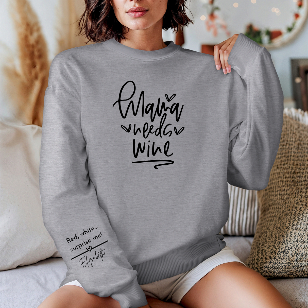 Personalized Sarcastic Mom Life Sweatshirt - Funny Wine Lover Gift for Any Occasion