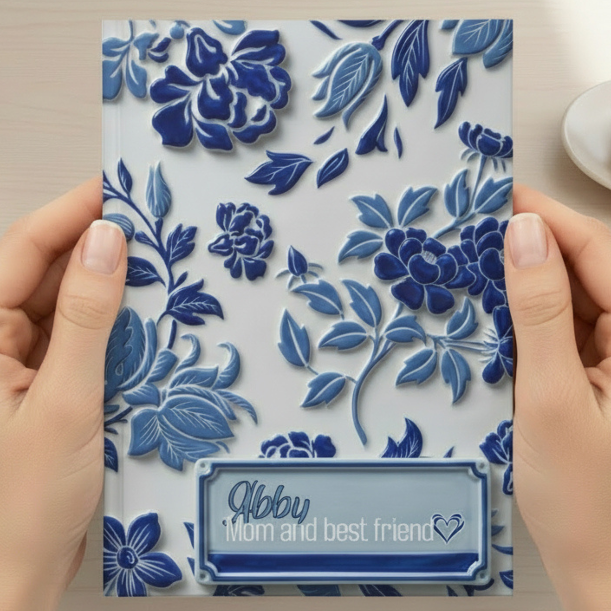 The Heart of the Home' 3D Textured Journal – Custom Keepsake for Mom