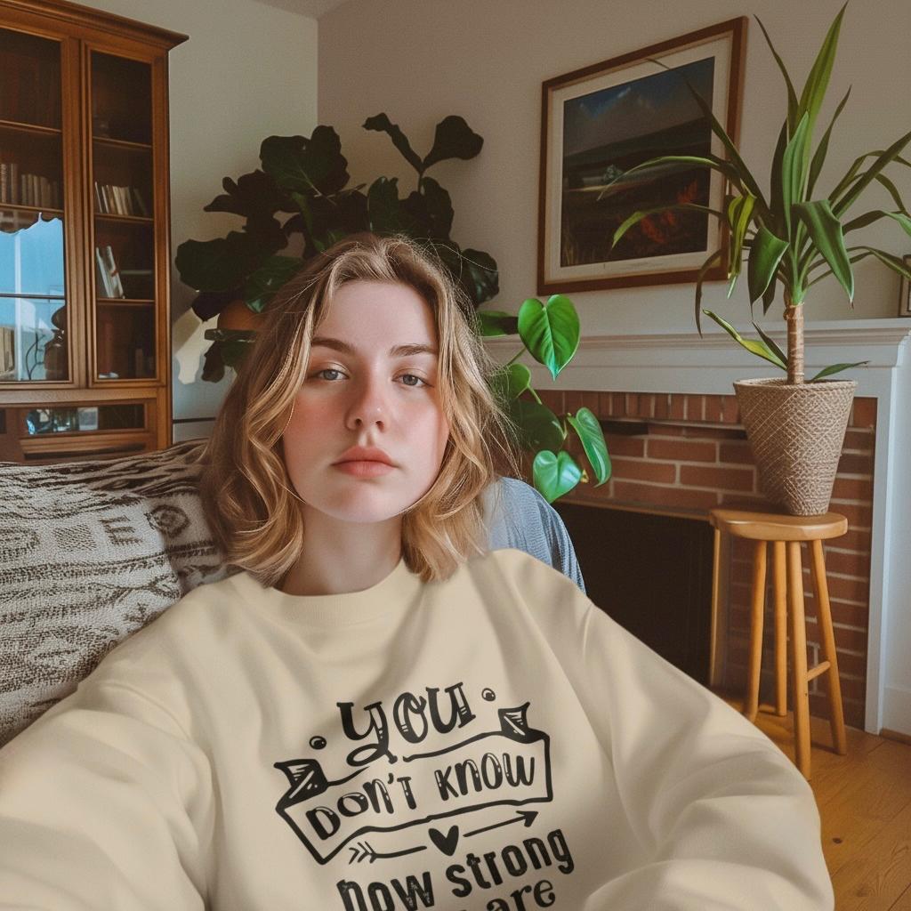 Inspirational Crewneck Sweatshirt - Motivational Gift, Cozy Apparel, Self-Care Statement