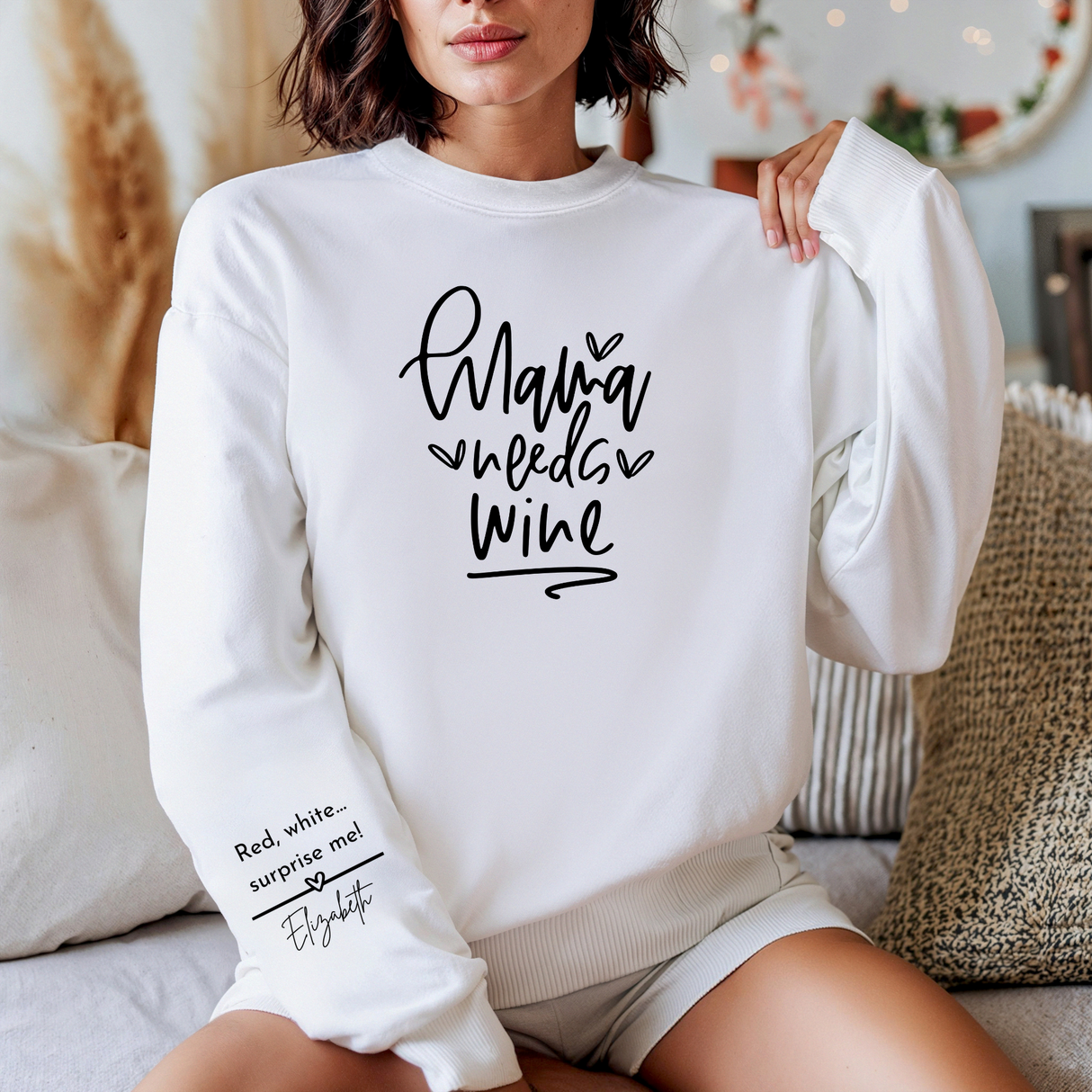 Personalized Sarcastic Mom Life Sweatshirt - Funny Wine Lover Gift for Any Occasion