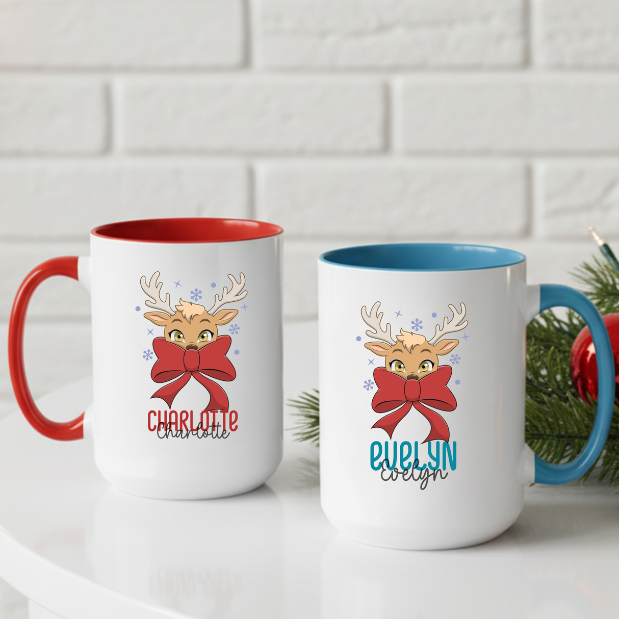 Personalized Reindeer Coffee Mug for Women – Cute Christmas Gift & Holiday Decor