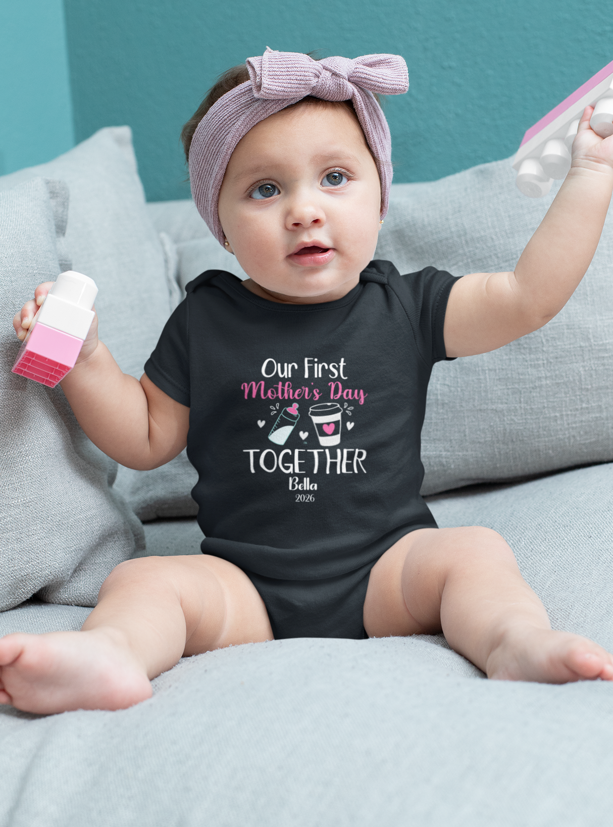 Personalized First Mother's Day Baby Bodysuit - Custom Mommy and Me Matching Outfit