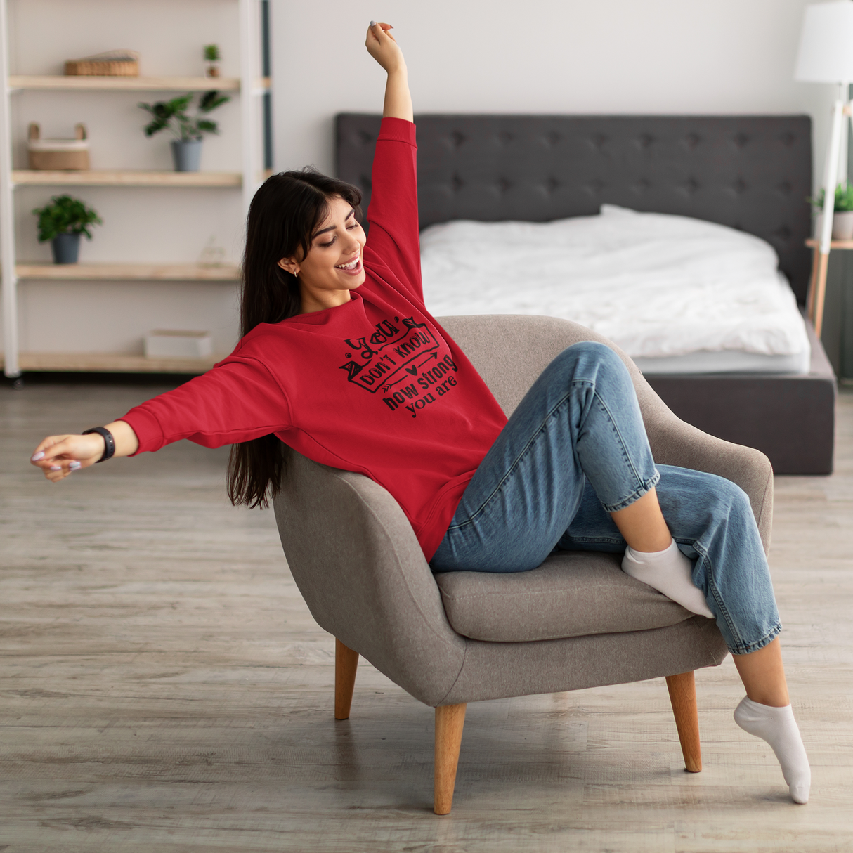 Inspirational Crewneck Sweatshirt - Motivational Gift, Cozy Apparel, Self-Care Statement