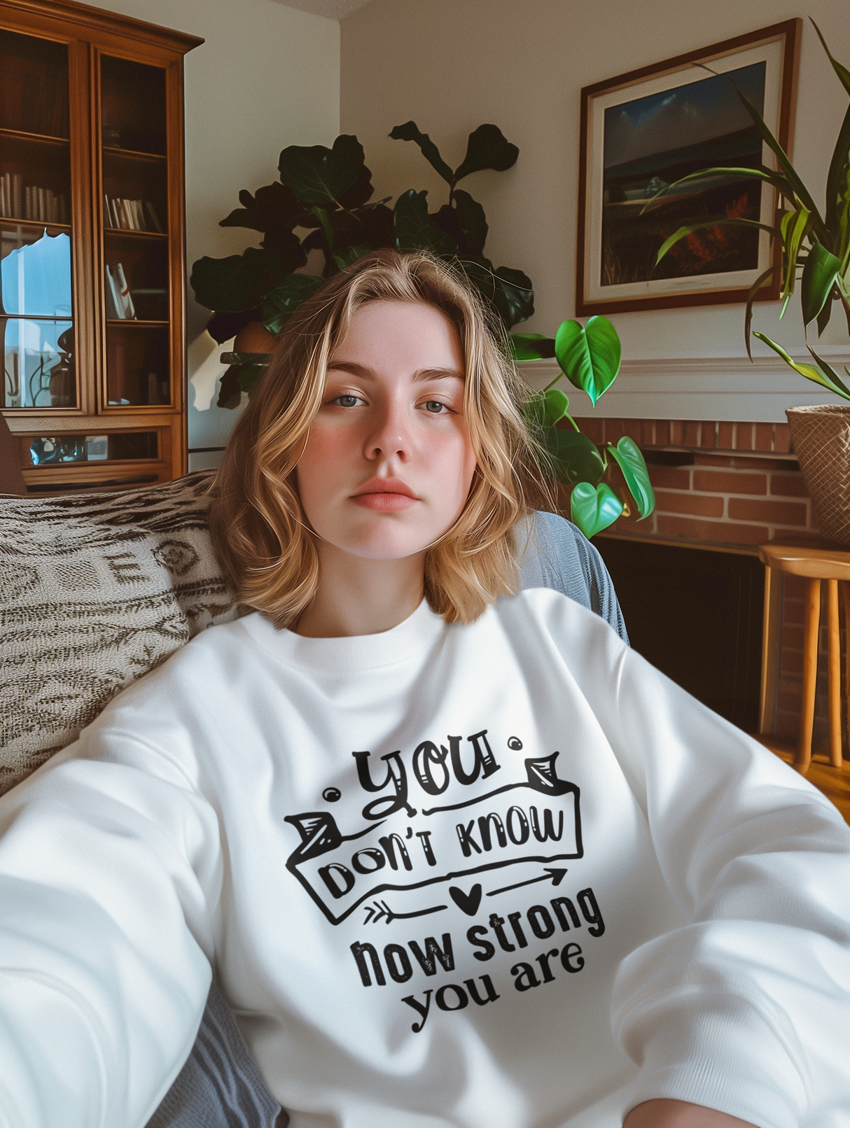 Inspirational Crewneck Sweatshirt - Motivational Gift, Cozy Apparel, Self-Care Statement