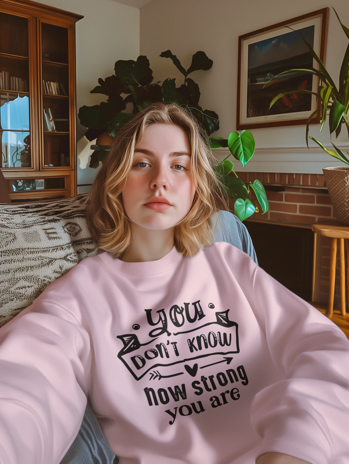 Inspirational Crewneck Sweatshirt - Motivational Gift, Cozy Apparel, Self-Care Statement