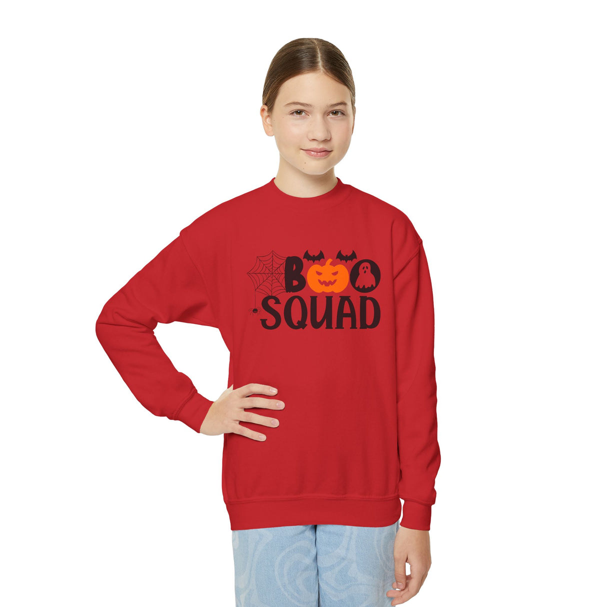 "BOO SQUAD" Kids Sweatshirt: Perfect for Trick or Treating!