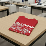 Personalized DeLorean Time Machine T-Shirt | Blueprint with Name and Year | Back to the Future Gift