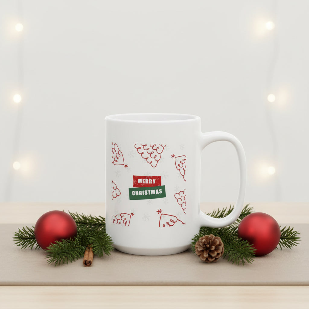 Let It Snow Snowman Christmas Mug — Festive Holiday Ceramic Coffee Cup (11oz/15oz)