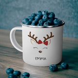 Personalized Reindeer Enamel Camping Mug