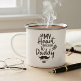 Personalized Daddy Enamel Mug, Funny Gift for Dad, Birthday Present for Father, Coffee Cup for Men, Unique Father's Day Gift
