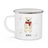 Personalized Bear Enamel Camping Mug
