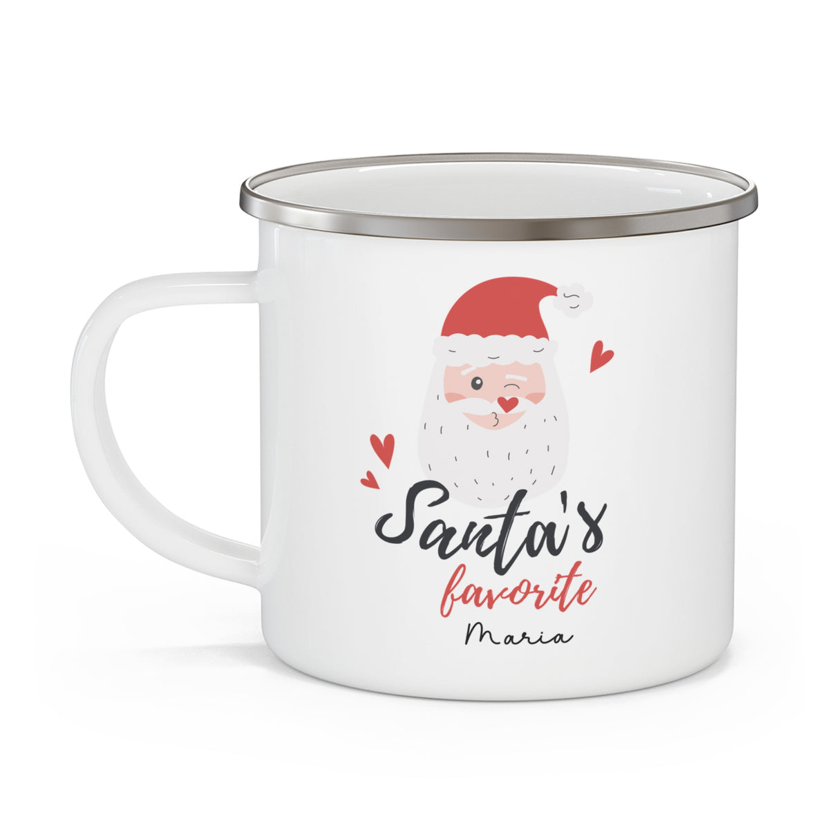 Personalized Santa's Favorite Enamel Camping Mug