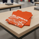 Personalized DeLorean Time Machine T-Shirt | Blueprint with Name and Year | Back to the Future Gift