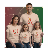 Personalized Initial and Name T-Shirt – Family Christmas Gift (A-Z)
