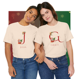 Personalized Initial and Name T-Shirt – Family Christmas Gift (A-Z)