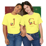 Personalized Initial and Name T-Shirt – Family Christmas Gift (A-Z)