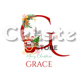 Personalized Initial and Name T-Shirt – Family Christmas Gift (A-Z)