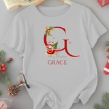 Personalized Initial and Name T-Shirt – Family Christmas Gift (A-Z)