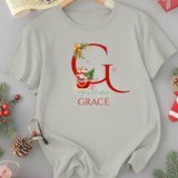 Personalized Initial and Name T-Shirt – Family Christmas Gift (A-Z)