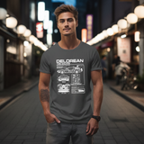 Personalized DeLorean Time Machine T-Shirt | Blueprint with Name and Year | Back to the Future Gift