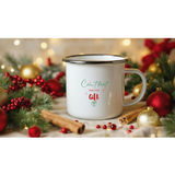 Unique Christmas Gift: Personalized Initial & Name Enamel Camping Mug – Cutest Alphabet Letter Design