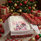 Christmas Gift: Personalized Santa Baby Tee 'Pink Holiday Girl' T-Shirt for Her