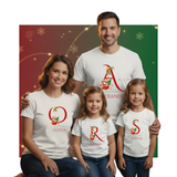Personalized Initial and Name T-Shirt – Family Christmas Gift (A-Z)