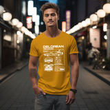 Personalized DeLorean Time Machine T-Shirt | Blueprint with Name and Year | Back to the Future Gift