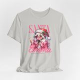 Christmas Gift: Personalized Santa Baby Tee 'Pink Holiday Girl' T-Shirt for Her