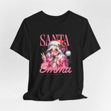 Christmas Gift: Personalized Santa Baby Tee 'Pink Holiday Girl' T-Shirt for Her
