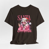 Christmas Gift: Personalized Santa Baby Tee 'Pink Holiday Girl' T-Shirt for Her