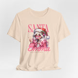 Christmas Gift: Personalized Santa Baby Tee 'Pink Holiday Girl' T-Shirt for Her