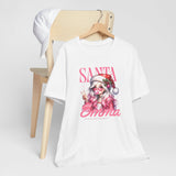 Christmas Gift: Personalized Santa Baby Tee 'Pink Holiday Girl' T-Shirt for Her