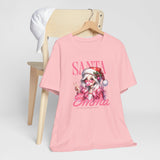 Christmas Gift: Personalized Santa Baby Tee 'Pink Holiday Girl' T-Shirt for Her