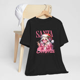 Christmas Gift: Personalized Santa Baby Tee 'Pink Holiday Girl' T-Shirt for Her