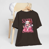 Christmas Gift: Personalized Santa Baby Tee 'Pink Holiday Girl' T-Shirt for Her