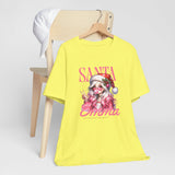 Christmas Gift: Personalized Santa Baby Tee 'Pink Holiday Girl' T-Shirt for Her