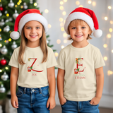 Personalized Initial and Name T-Shirt for Toddlers & Little Kids – Family Christmas Gift (A-Z)